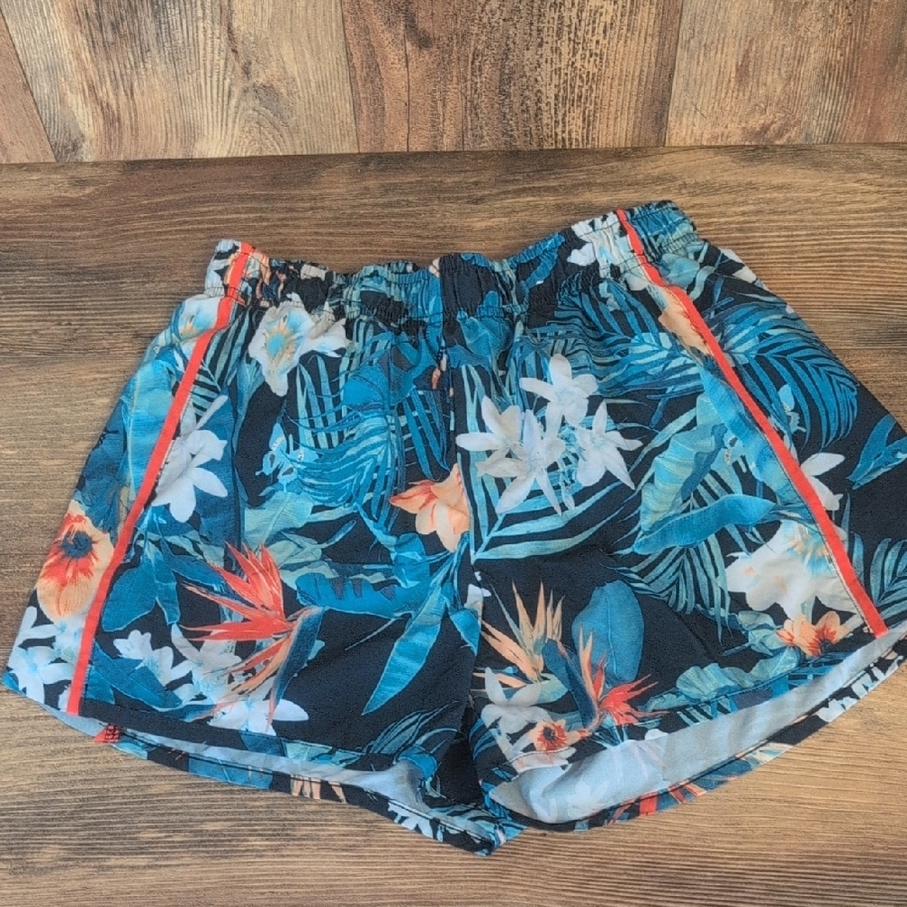 Xersion Athletic Stretch Elastic Waist Floral Running Lined Shorts S 523A